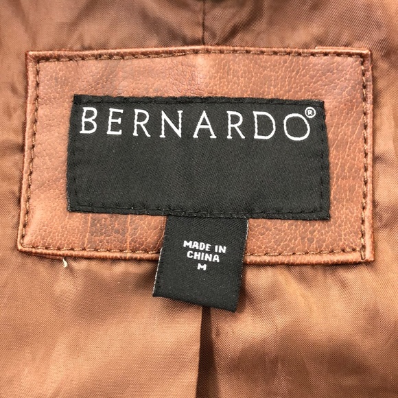 Bernardo Cognac Vegan Leather Moto Style Jacket - Picture 5 of 7